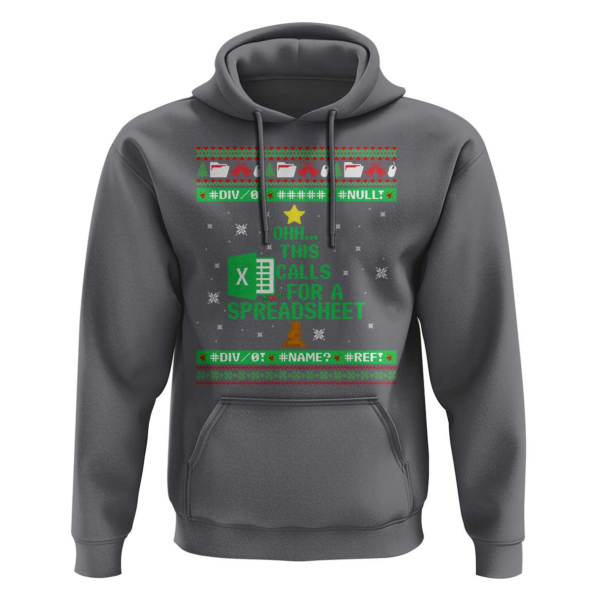 Funny Excel Christmas Tree Hoodie This Calls for a Spreadsheet Xmas DIV0 Errors - Wonder Print Shop
