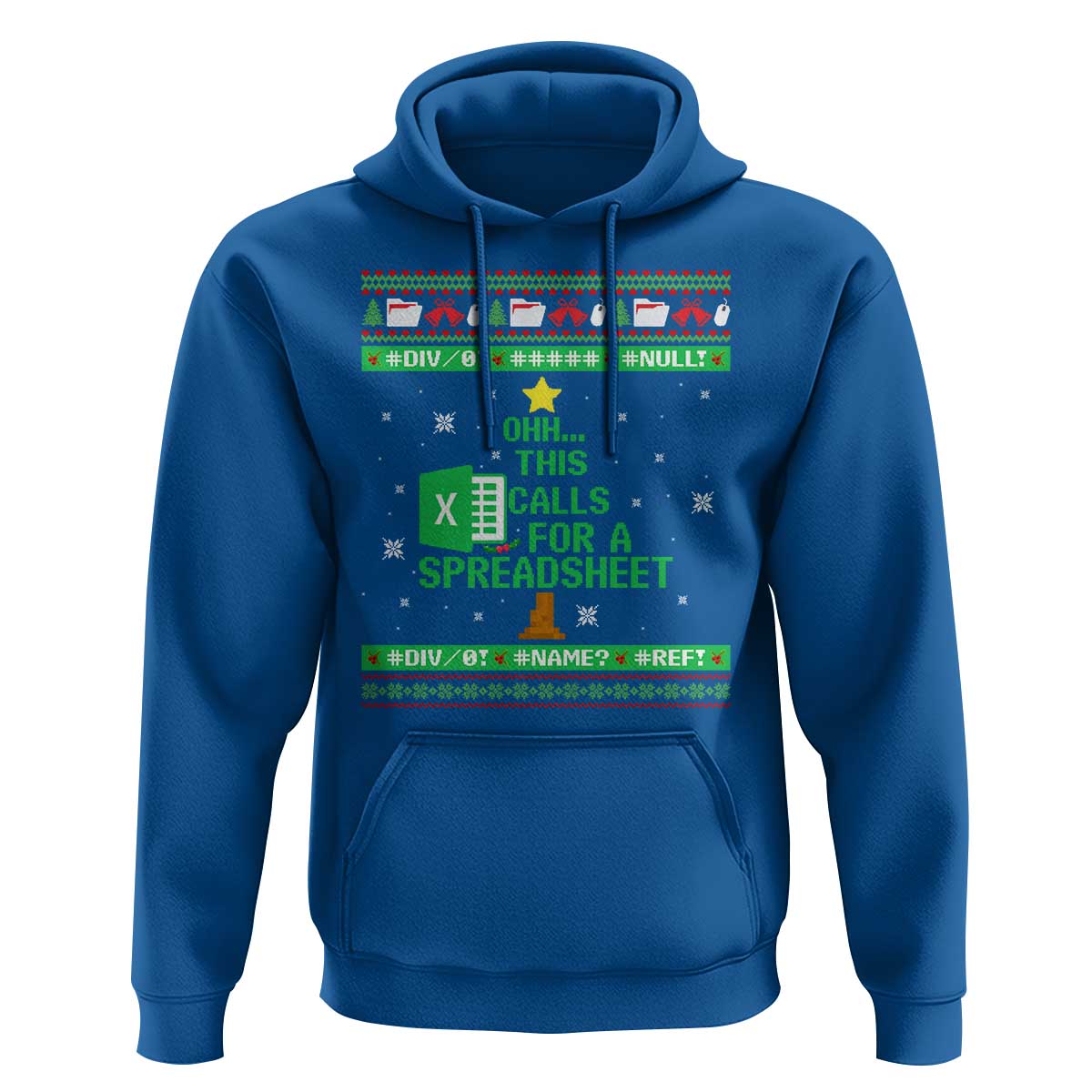 Funny Excel Christmas Tree Hoodie This Calls for a Spreadsheet Xmas DIV0 Errors - Wonder Print Shop