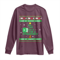 Funny Excel Christmas Tree Long Sleeve Shirt This Calls for a Spreadsheet Xmas DIV0 Errors - Wonder Print Shop