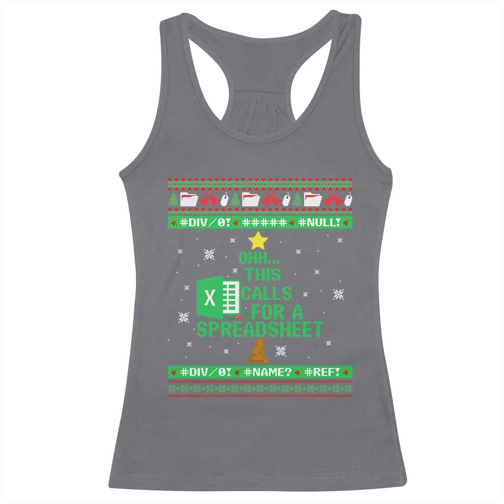 Funny Excel Christmas Tree Racerback Tank Top This Calls for a Spreadsheet Xmas DIV0 Errors - Wonder Print Shop