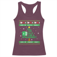 Funny Excel Christmas Tree Racerback Tank Top This Calls for a Spreadsheet Xmas DIV0 Errors - Wonder Print Shop