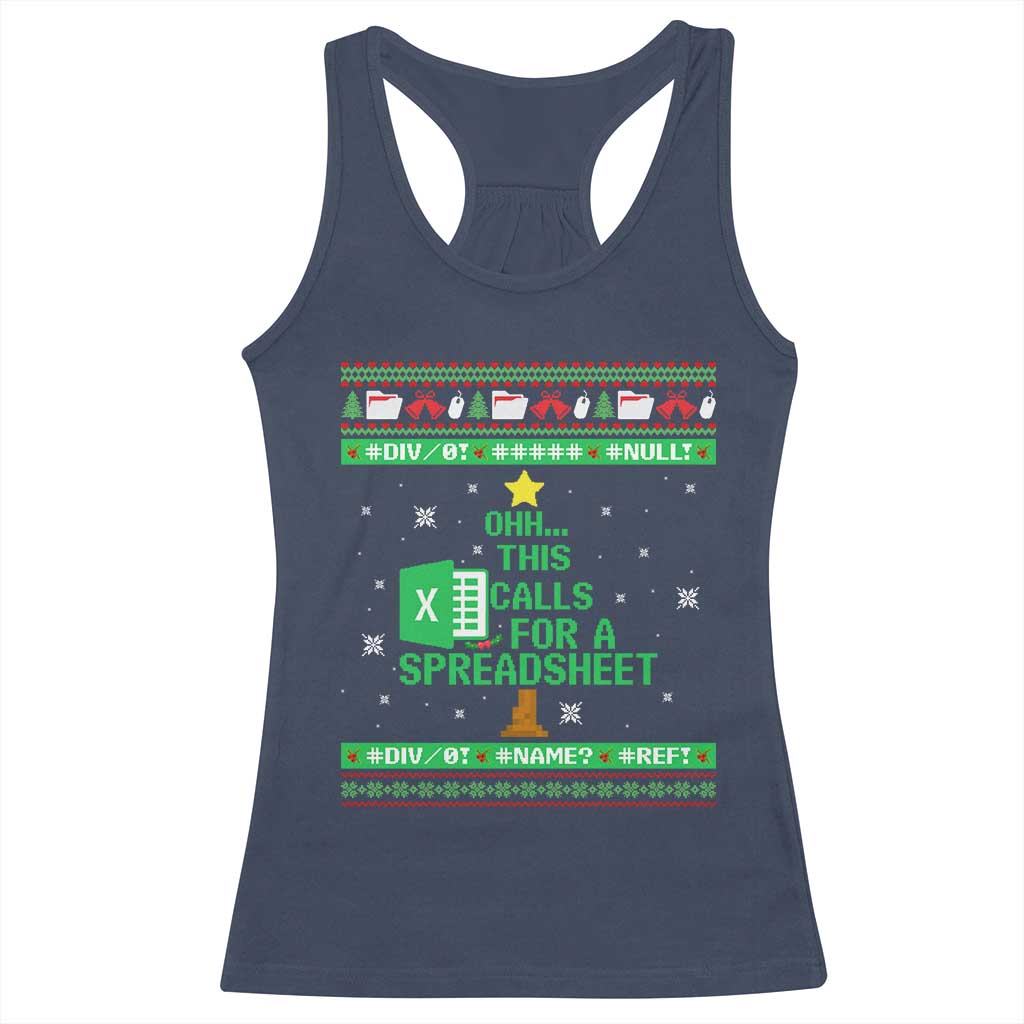 Funny Excel Christmas Tree Racerback Tank Top This Calls for a Spreadsheet Xmas DIV0 Errors - Wonder Print Shop