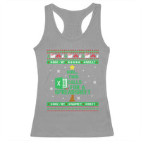 Funny Excel Christmas Tree Racerback Tank Top This Calls for a Spreadsheet Xmas DIV0 Errors - Wonder Print Shop