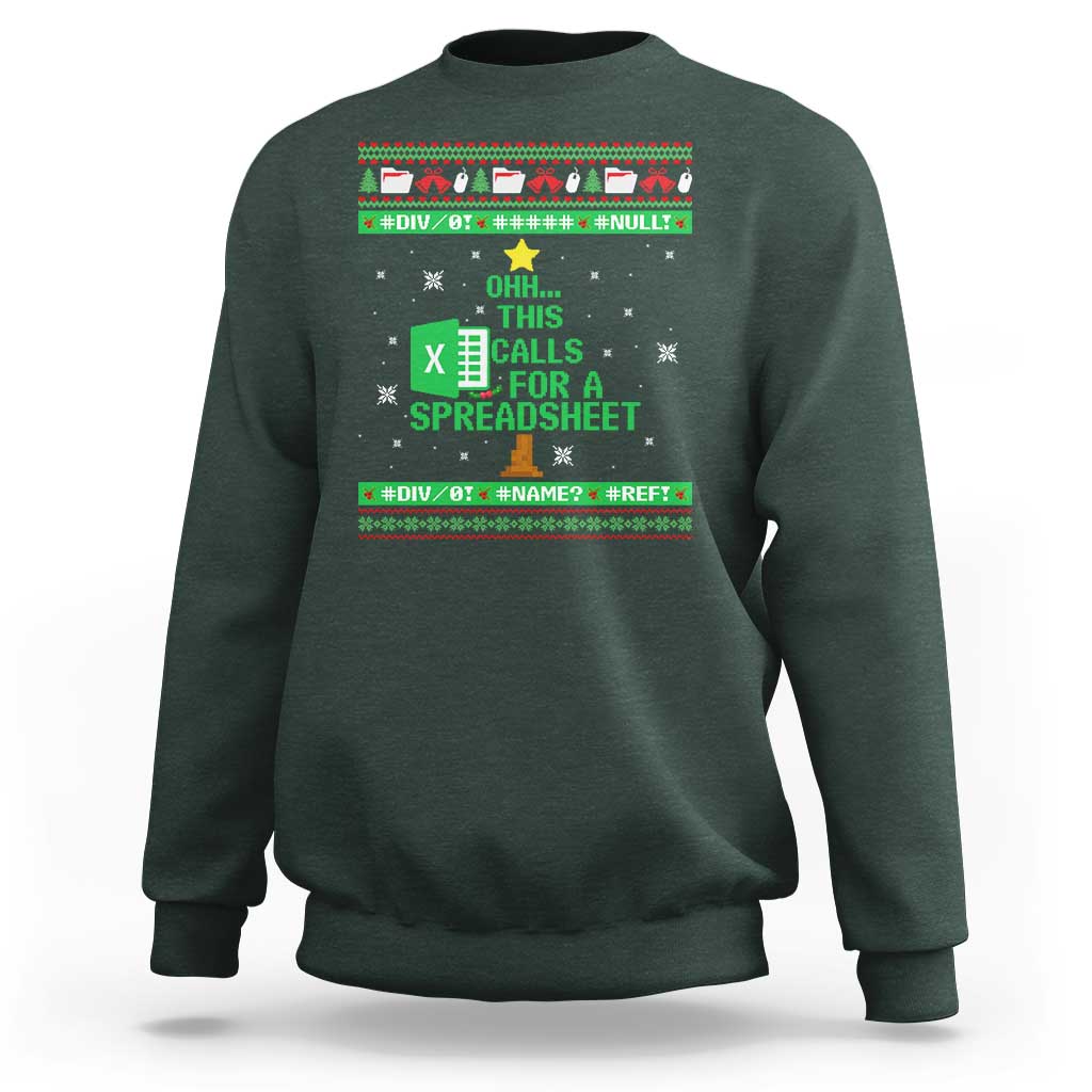 Funny Excel Christmas Tree Sweatshirt This Calls for a Spreadsheet Xmas DIV0 Errors - Wonder Print Shop