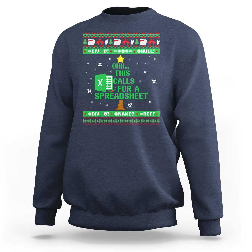 Funny Excel Christmas Tree Sweatshirt This Calls for a Spreadsheet Xmas DIV0 Errors - Wonder Print Shop