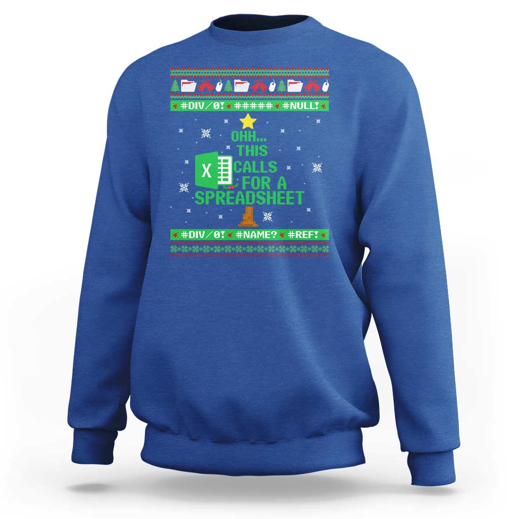 Funny Excel Christmas Tree Sweatshirt This Calls for a Spreadsheet Xmas DIV0 Errors - Wonder Print Shop