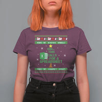 Funny Excel Christmas Tree T Shirt For Women This Calls for a Spreadsheet Xmas DIV0 Errors - Wonder Print Shop