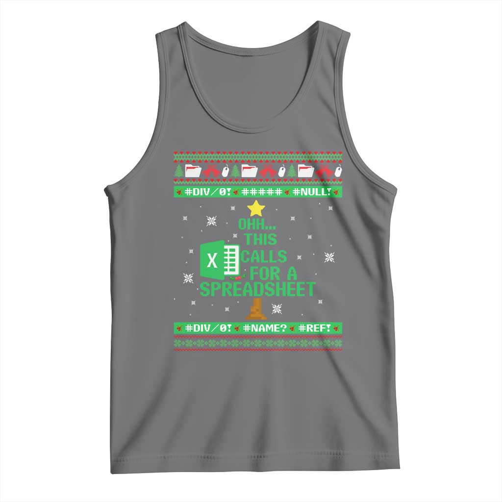 Funny Excel Christmas Tree Tank Top This Calls for a Spreadsheet Xmas DIV0 Errors - Wonder Print Shop