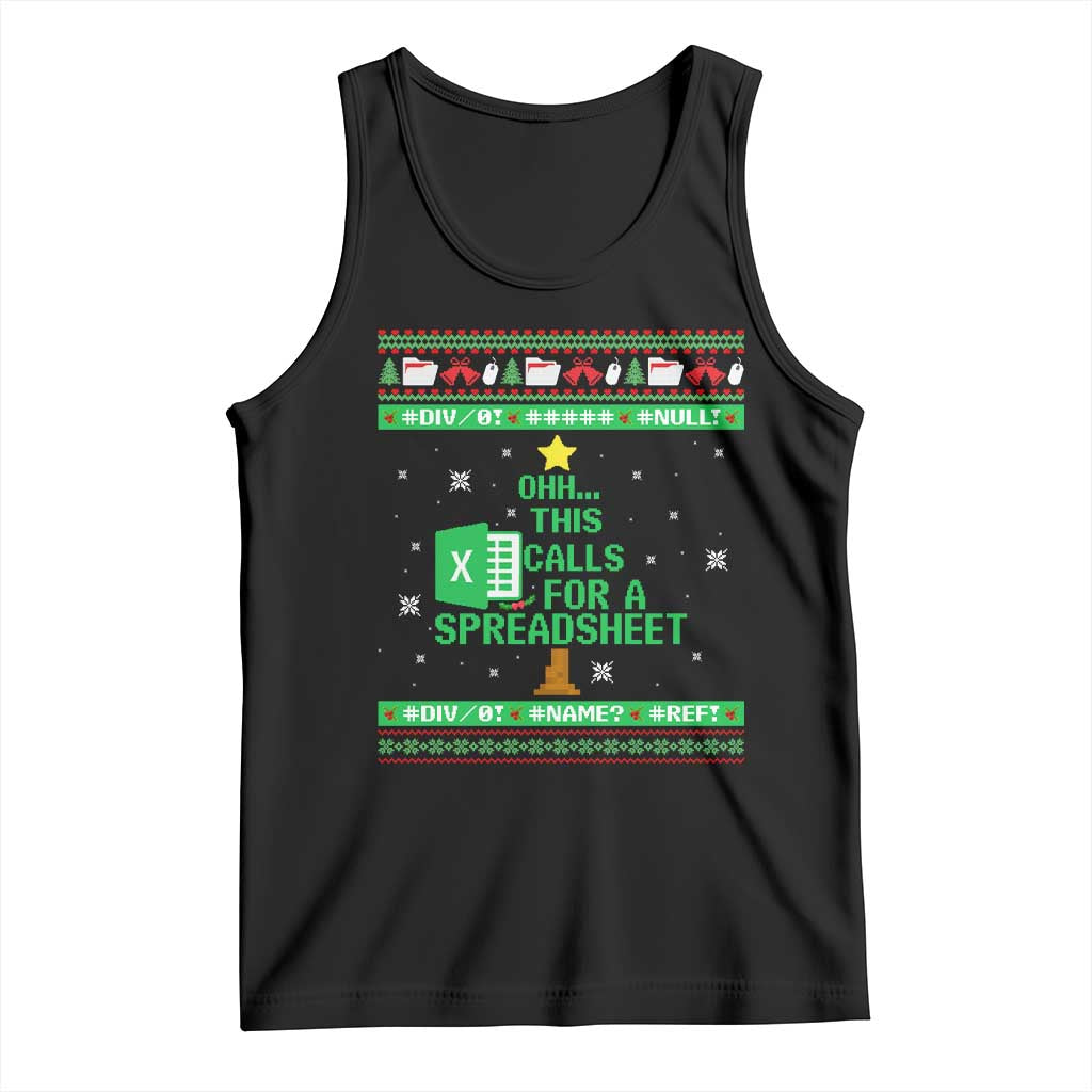 Funny Excel Christmas Tree Tank Top This Calls for a Spreadsheet Xmas DIV0 Errors - Wonder Print Shop