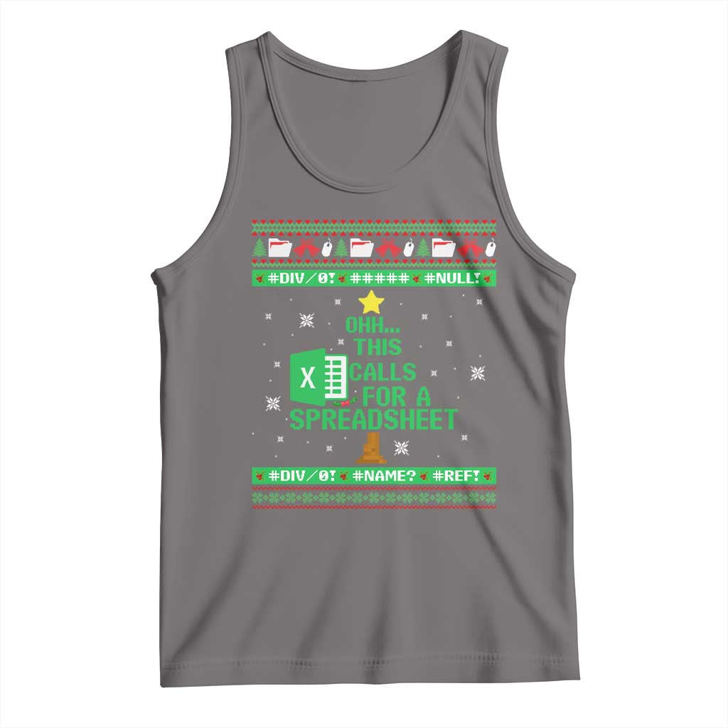 Funny Excel Christmas Tree Tank Top This Calls for a Spreadsheet Xmas DIV0 Errors - Wonder Print Shop