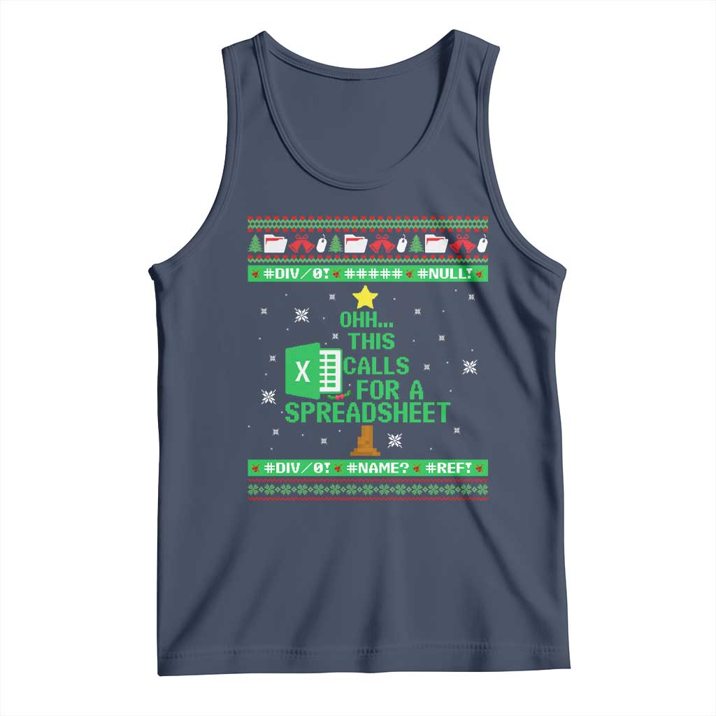Funny Excel Christmas Tree Tank Top This Calls for a Spreadsheet Xmas DIV0 Errors - Wonder Print Shop