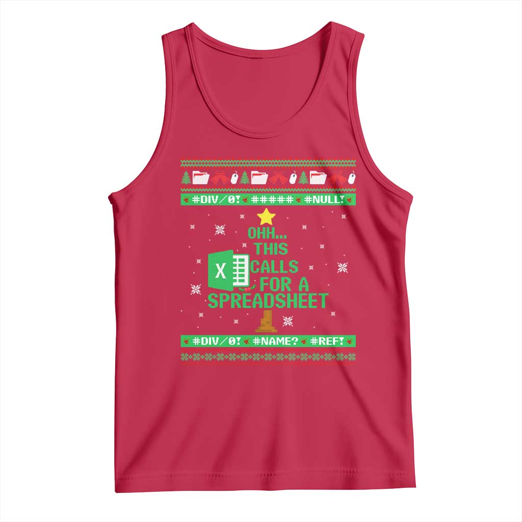 Funny Excel Christmas Tree Tank Top This Calls for a Spreadsheet Xmas DIV0 Errors - Wonder Print Shop