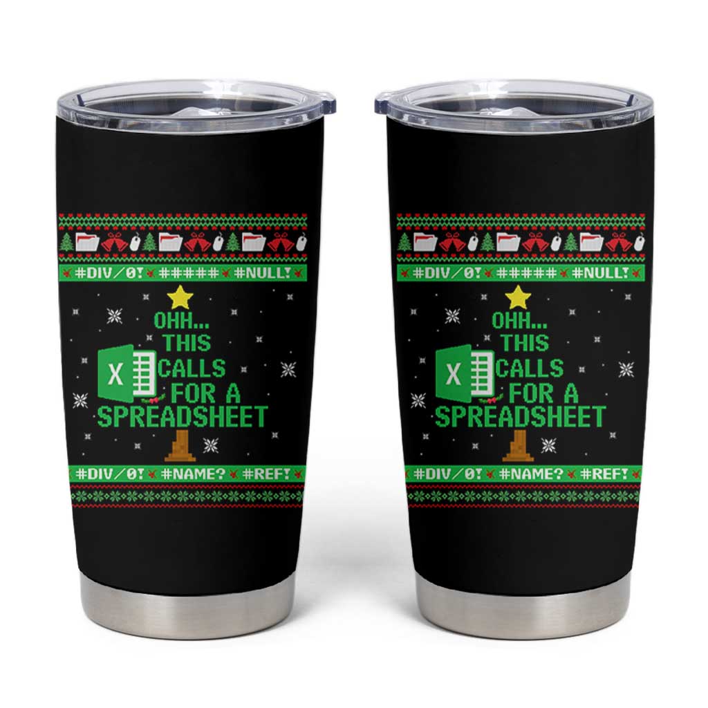 Funny Excel Christmas Tree Tumbler Cup This Calls for a Spreadsheet Xmas DIV0 Errors - Wonder Print Shop