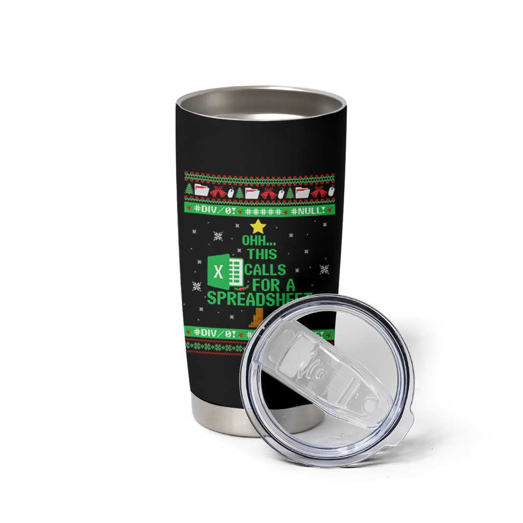 Funny Excel Christmas Tree Tumbler Cup This Calls for a Spreadsheet Xmas DIV0 Errors - Wonder Print Shop