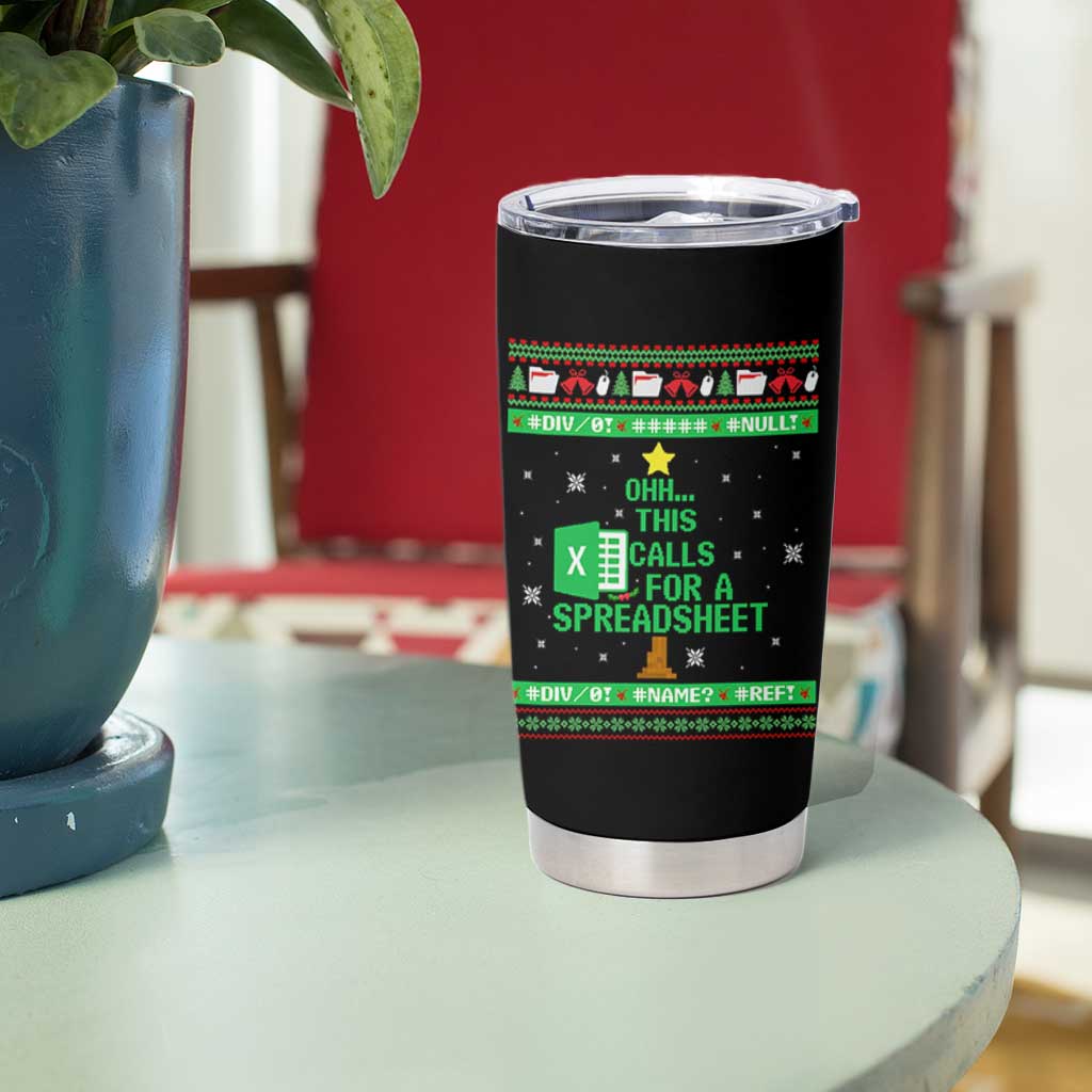 Funny Excel Christmas Tree Tumbler Cup This Calls for a Spreadsheet Xmas DIV0 Errors - Wonder Print Shop
