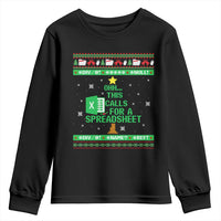Funny Excel Christmas Tree Youth Sweatshirt This Calls for a Spreadsheet Xmas DIV0 Errors - Wonder Print Shop