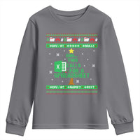 Funny Excel Christmas Tree Youth Sweatshirt This Calls for a Spreadsheet Xmas DIV0 Errors - Wonder Print Shop