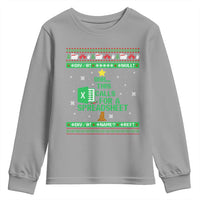 Funny Excel Christmas Tree Youth Sweatshirt This Calls for a Spreadsheet Xmas DIV0 Errors - Wonder Print Shop