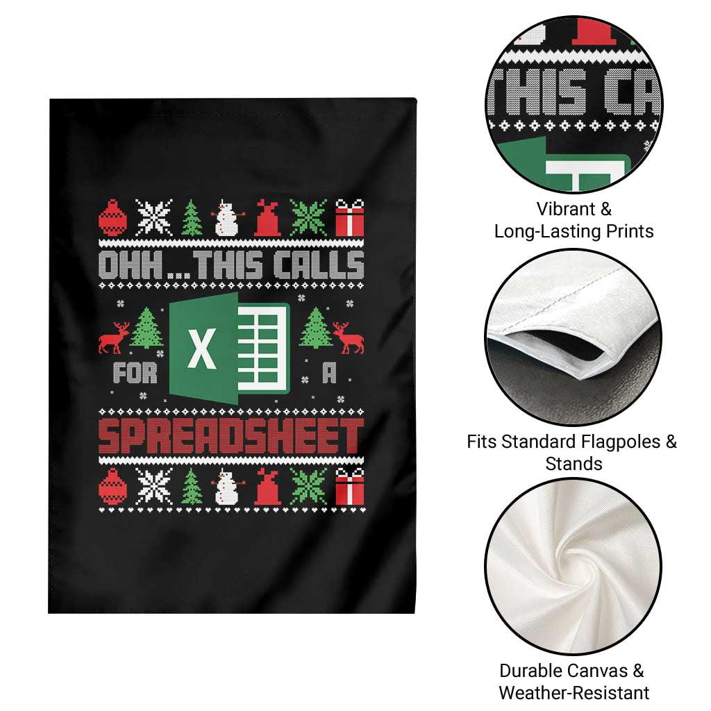 This Calls for a Spreadsheet Christmas Garden Flag Funny Excel Xmas Gift for Data Nerds Accountants - Wonder Print Shop