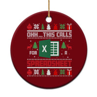 This Calls for a Spreadsheet Christmas Ceramic Ornament Funny Excel Xmas Gift for Data Nerds Accountants - Wonder Print Shop