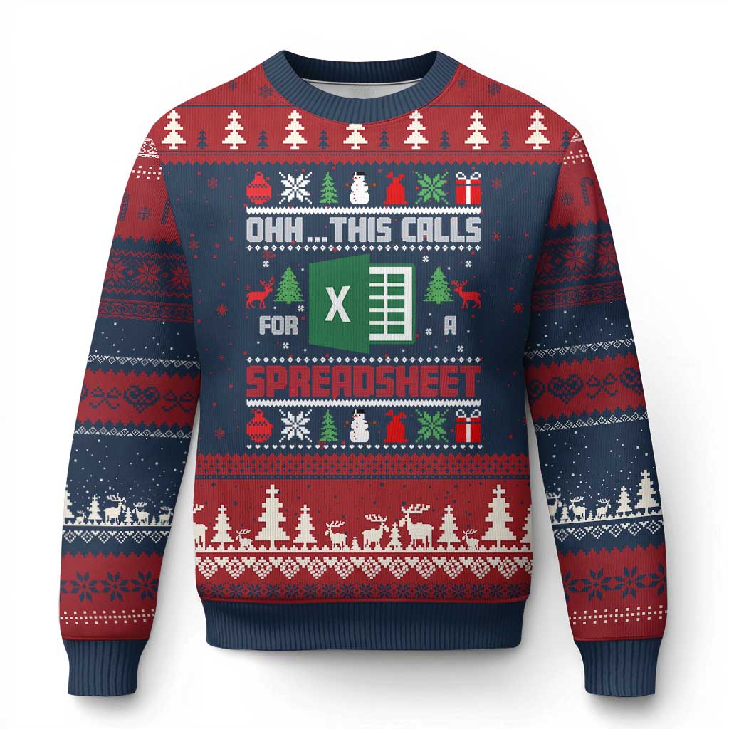 This Calls for a Spreadsheet Xmas Ugly Christmas Sweater Funny Excel Xmas Gift for Data Nerds Accountants - Wonder Print Shop