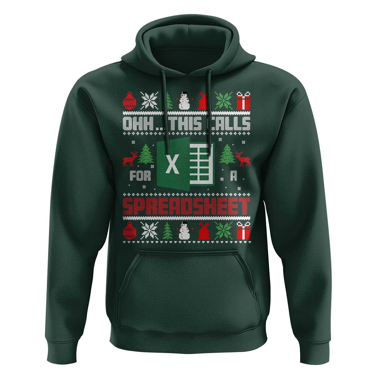 This Calls for a Spreadsheet Christmas Hoodie Funny Excel Xmas Gift for Data Nerds Accountants - Wonder Print Shop