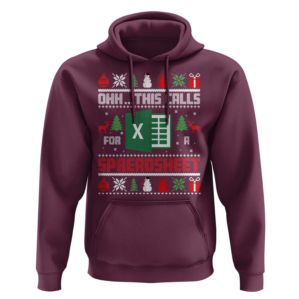 This Calls for a Spreadsheet Christmas Hoodie Funny Excel Xmas Gift for Data Nerds Accountants - Wonder Print Shop
