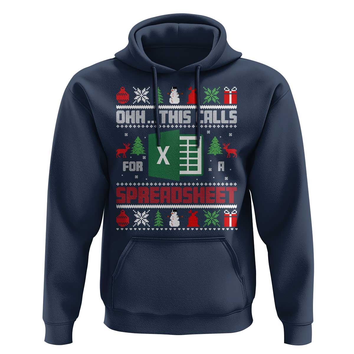 This Calls for a Spreadsheet Christmas Hoodie Funny Excel Xmas Gift for Data Nerds Accountants - Wonder Print Shop