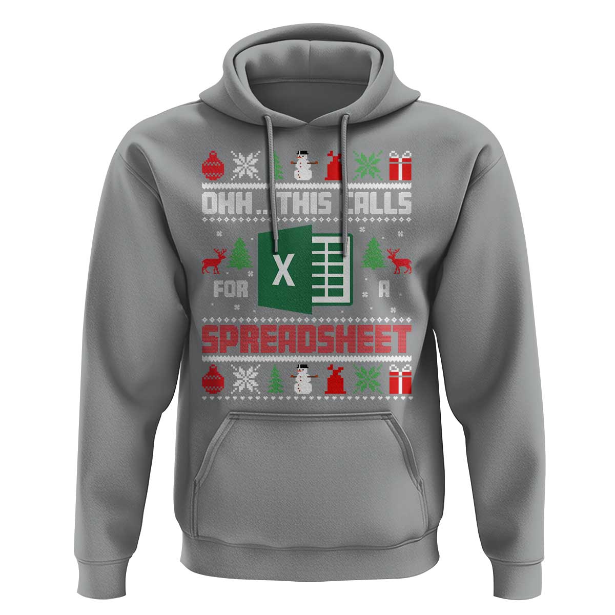 This Calls for a Spreadsheet Christmas Hoodie Funny Excel Xmas Gift for Data Nerds Accountants - Wonder Print Shop