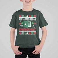 This Calls for a Spreadsheet Christmas T Shirt For Kid Funny Excel Xmas Gift for Data Nerds Accountants - Wonder Print Shop