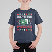 This Calls for a Spreadsheet Christmas T Shirt For Kid Funny Excel Xmas Gift for Data Nerds Accountants - Wonder Print Shop