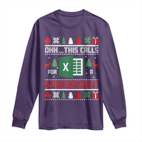 This Calls for a Spreadsheet Christmas Long Sleeve Shirt Funny Excel Xmas Gift for Data Nerds Accountants - Wonder Print Shop