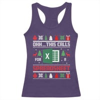 This Calls for a Spreadsheet Christmas Racerback Tank Top Funny Excel Xmas Gift for Data Nerds Accountants - Wonder Print Shop