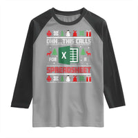 This Calls for a Spreadsheet Christmas Raglan Shirt Funny Excel Xmas Gift for Data Nerds Accountants - Wonder Print Shop