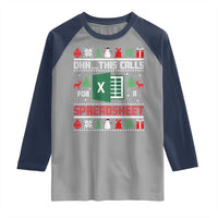 This Calls for a Spreadsheet Christmas Raglan Shirt Funny Excel Xmas Gift for Data Nerds Accountants - Wonder Print Shop