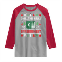 This Calls for a Spreadsheet Christmas Raglan Shirt Funny Excel Xmas Gift for Data Nerds Accountants - Wonder Print Shop