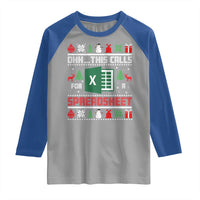 This Calls for a Spreadsheet Christmas Raglan Shirt Funny Excel Xmas Gift for Data Nerds Accountants - Wonder Print Shop