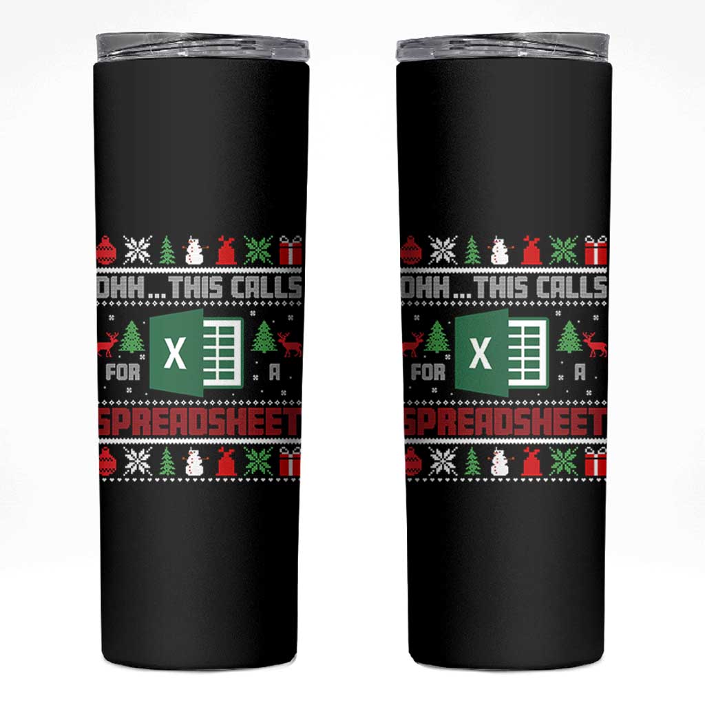 This Calls for a Spreadsheet Christmas Skinny Tumbler Funny Excel Xmas Gift for Data Nerds Accountants - Wonder Print Shop