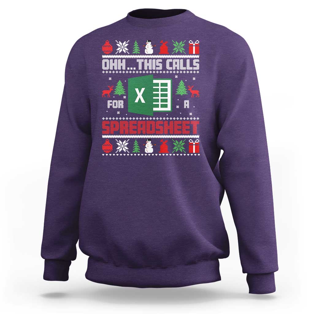 This Calls for a Spreadsheet Christmas Sweatshirt Funny Excel Xmas Gift for Data Nerds Accountants - Wonder Print Shop