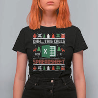 This Calls for a Spreadsheet Christmas T Shirt For Women Funny Excel Xmas Gift for Data Nerds Accountants - Wonder Print Shop