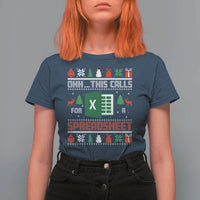 This Calls for a Spreadsheet Christmas T Shirt For Women Funny Excel Xmas Gift for Data Nerds Accountants - Wonder Print Shop