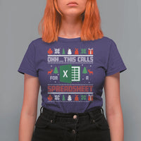 This Calls for a Spreadsheet Christmas T Shirt For Women Funny Excel Xmas Gift for Data Nerds Accountants - Wonder Print Shop