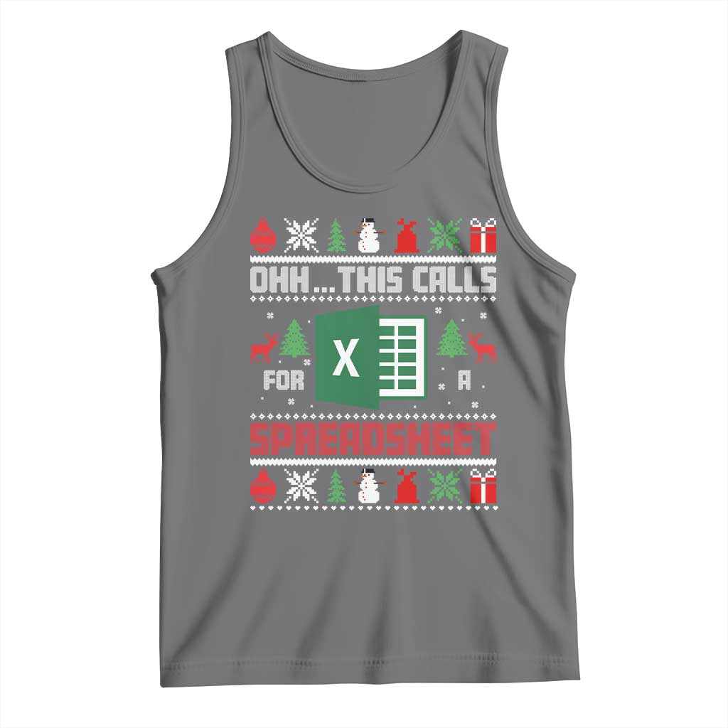 This Calls for a Spreadsheet Christmas Tank Top Funny Excel Xmas Gift for Data Nerds Accountants - Wonder Print Shop