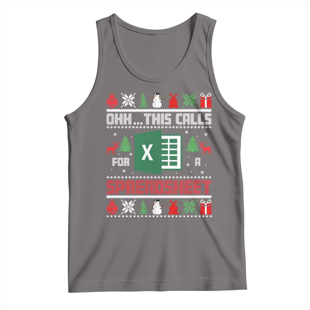 This Calls for a Spreadsheet Christmas Tank Top Funny Excel Xmas Gift for Data Nerds Accountants - Wonder Print Shop