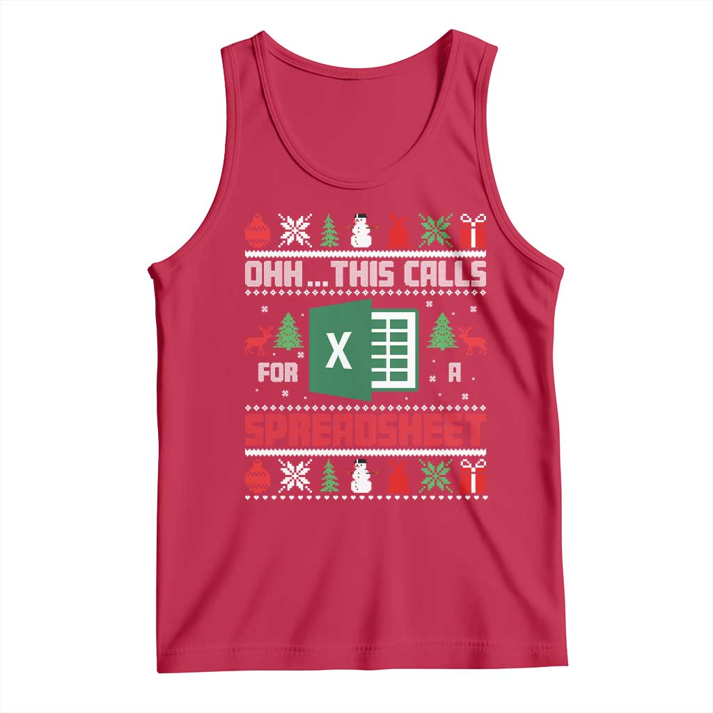 This Calls for a Spreadsheet Christmas Tank Top Funny Excel Xmas Gift for Data Nerds Accountants - Wonder Print Shop