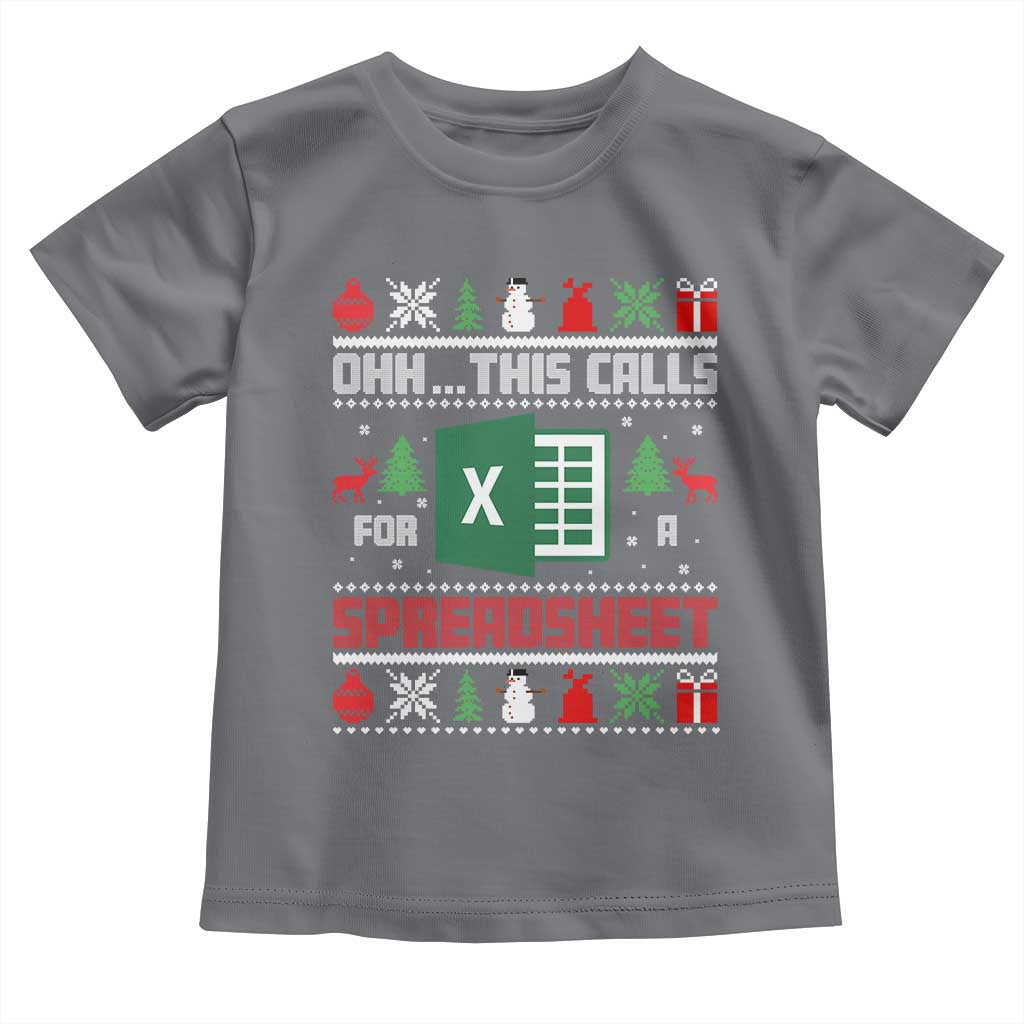 This Calls for a Spreadsheet Christmas Toddler T Shirt Funny Excel Xmas Gift for Data Nerds Accountants - Wonder Print Shop