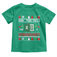 This Calls for a Spreadsheet Christmas Toddler T Shirt Funny Excel Xmas Gift for Data Nerds Accountants - Wonder Print Shop