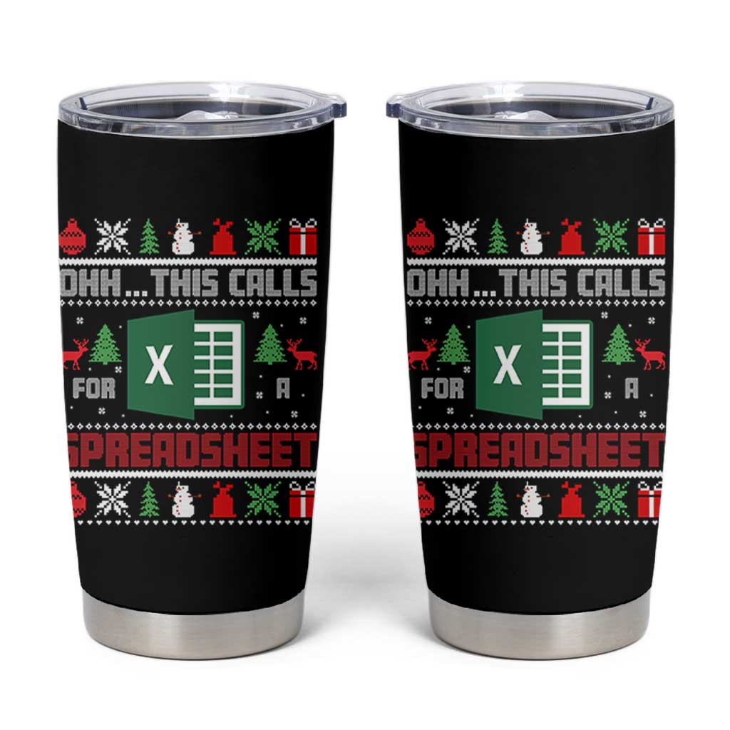 This Calls for a Spreadsheet Christmas Tumbler Cup Funny Excel Xmas Gift for Data Nerds Accountants - Wonder Print Shop