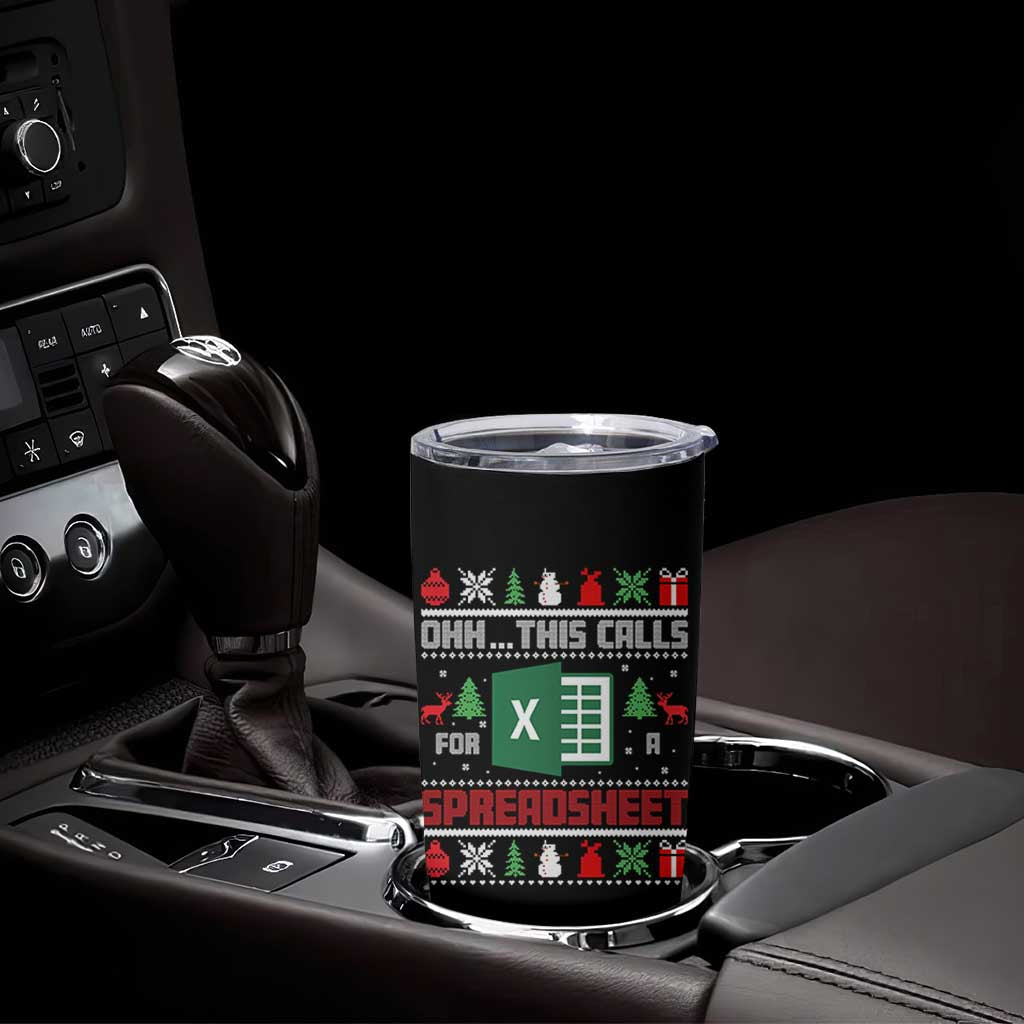 This Calls for a Spreadsheet Christmas Tumbler Cup Funny Excel Xmas Gift for Data Nerds Accountants - Wonder Print Shop
