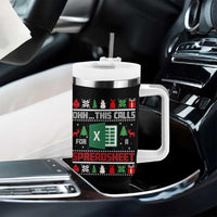 This Calls for a Spreadsheet Christmas Tumbler With Handle Funny Excel Xmas Gift for Data Nerds Accountants - Wonder Print Shop
